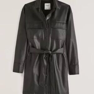 Abercrombie Faux Leather Shirt Jacket with Belt SIZE L NEW WITHOUT TAGS